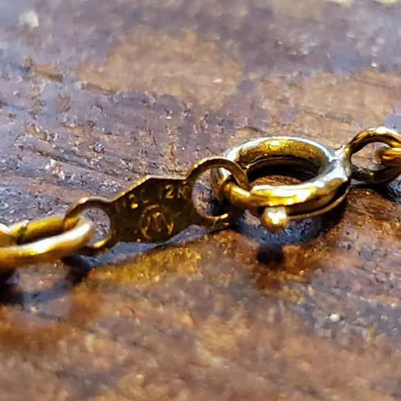 12k Gold Chain Link Necklace - Picture 3 of 4